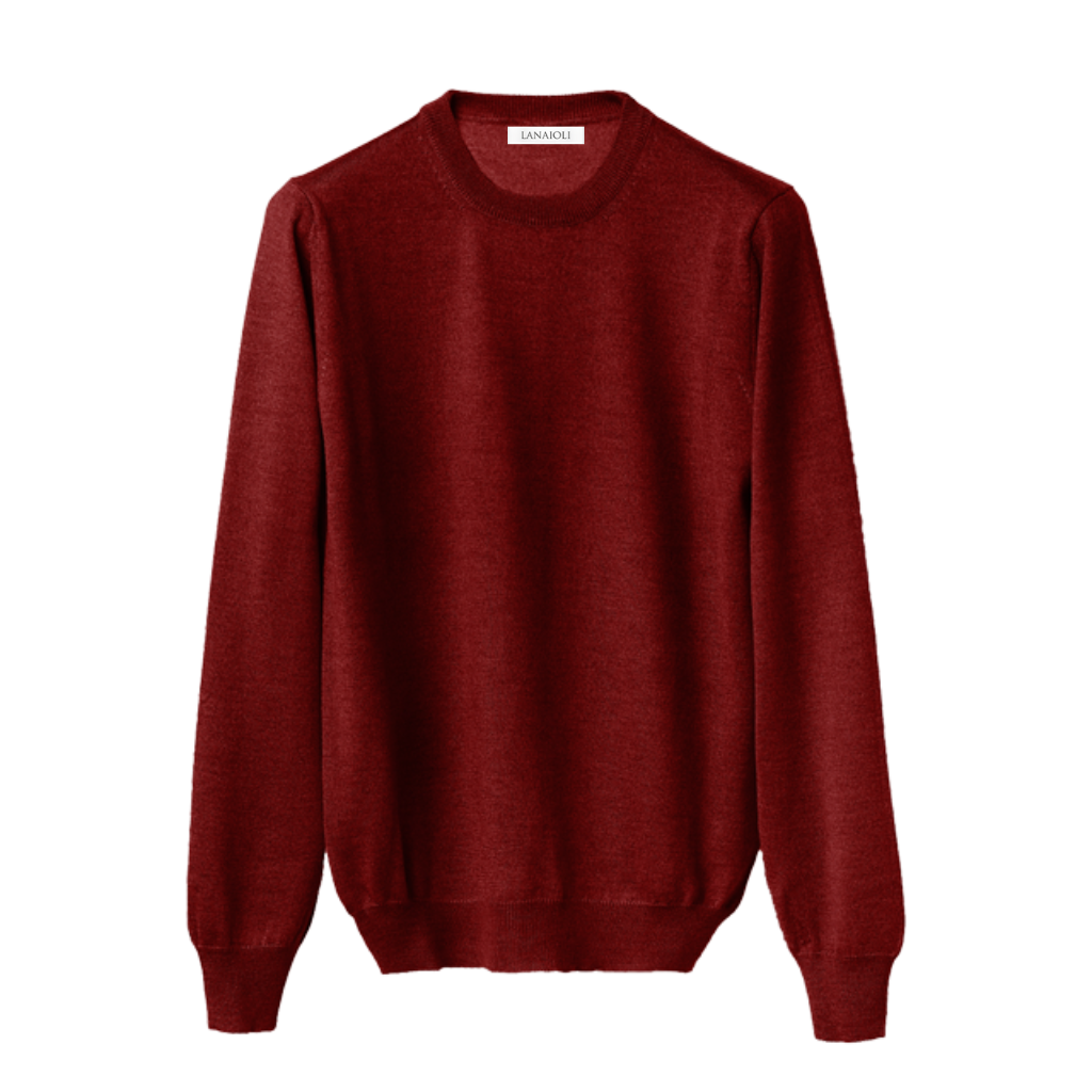 Maglia Uomo in misto Cashmere, Seta e Lana Merino Extrafine Girocollo-5