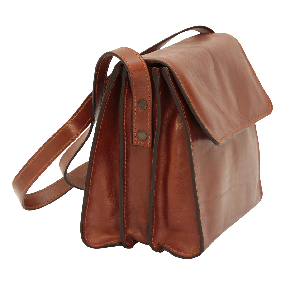 Full grain calfskin shoulder bag-Brown-1