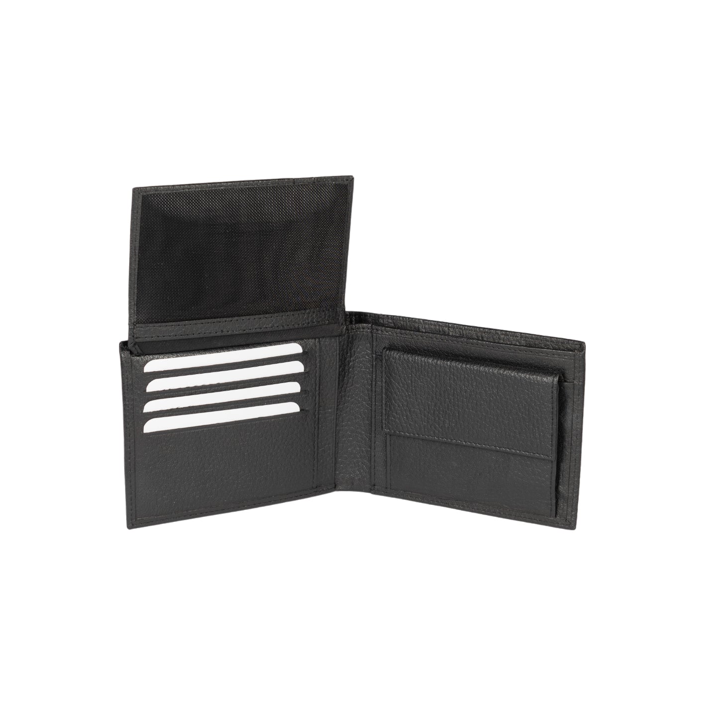 K10304AB | Portafogli Uomo in Vera Pelle pieno fiore, grana dollaro. Colore Nero. Tasca p/monete. Dimensioni da chiuso: cm 12,5 x 9,3 x 1. Confezione: Gift Box rigido fondo/coperchio-2