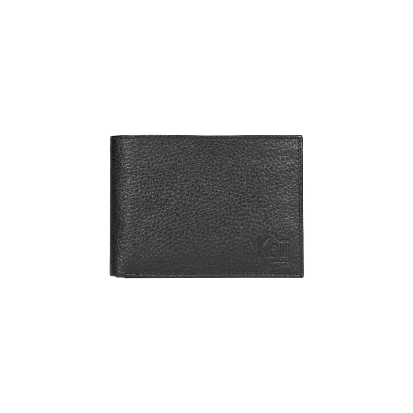 K10304AB | Portafogli Uomo in Vera Pelle pieno fiore, grana dollaro. Colore Nero. Tasca p/monete. Dimensioni da chiuso: cm 12,5 x 9,3 x 1. Confezione: Gift Box rigido fondo/coperchio-3