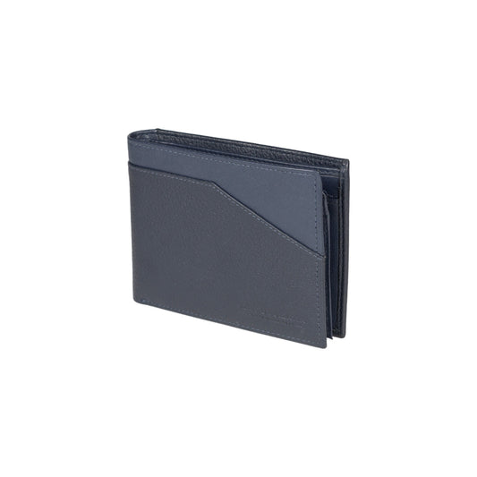 RB12104D | Portafogli Uomo in Vera Pelle pieno fiore, grana dollaro/leggera. Colore Blu. Protezione RFID. Dimensioni da chiuso: cm 12,5 x 9,5 x 2. Confezione: Scatola regalo fondo/coperchio-0